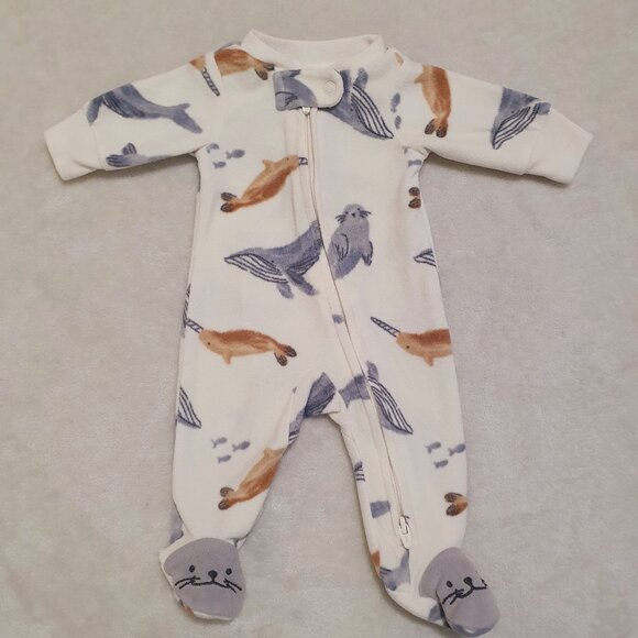 Carter's Preemie Baby Sleepers Footed Fleece and Cotton - Picture 2 of 7